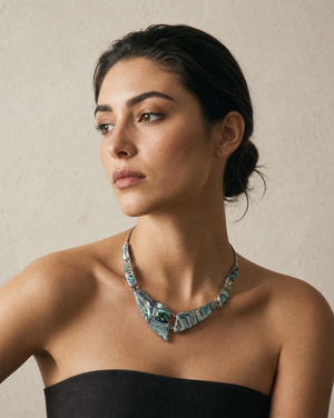 Sterling Silver and Abalone Inlay Necklace