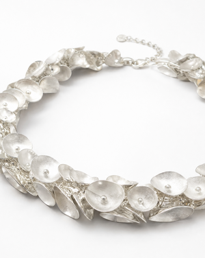 Sterling Silver Abstract Pua Lei Necklace