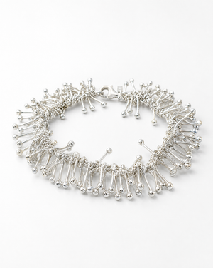 Sterling Silver Abstract Coral Lei Bracelet