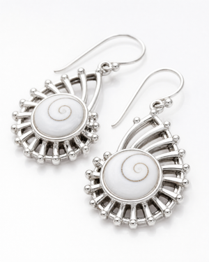 Sterling Silver Shiva Eye Shell Earrings