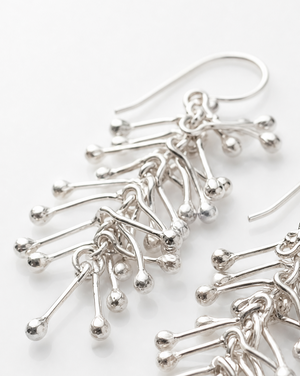 Sterling Silver Abstract Coral Drop Earrings