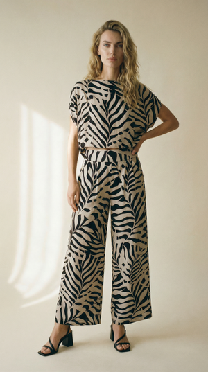 MYNA PANTS - MONOCHROME BLACK