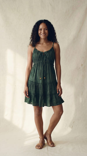 ポピー ミディドレス - トロピカル ブラック