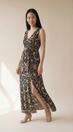 ノエル マキシドレス アロハ ブラック