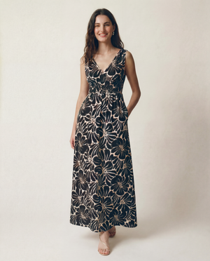 Moana Maxi Dress - Vintage Flowers Black