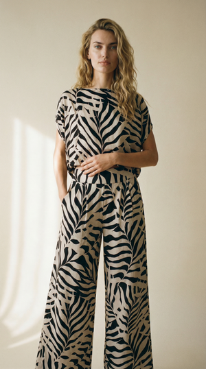 MYNA PANTS - MONOCHROME BLACK