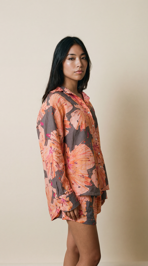 Waikiki Shorts - Slate with Flowers