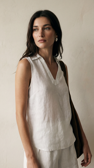 Sleeveless Pullover - White