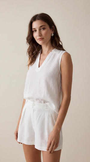 Sleeveless Pullover - White