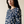 Ruffle Neck Raglan Button Down - Indigo Bloom