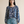 Ruffle Neck Raglan Button Down - Indigo Bloom