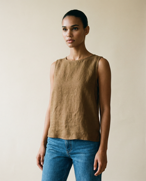 Sleeveless Top - Brown