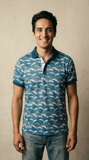 Tribal Ocean Performance Polo - Blue