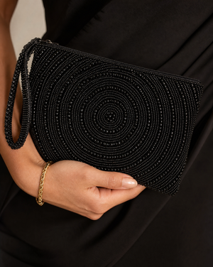 Circle Pattern Beaded Purse