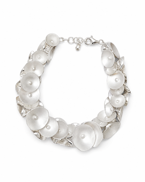 Sterling Silver Abstract Pua Lei Bracelet