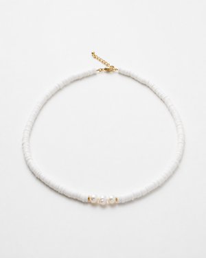Puka Shell Choker with Pearls