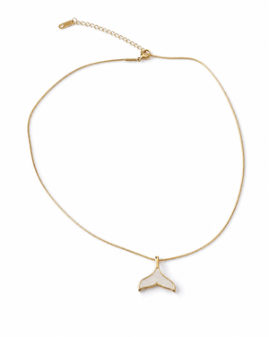 Whale Tail with Mother of Pearl Pendant Choker Necklace
