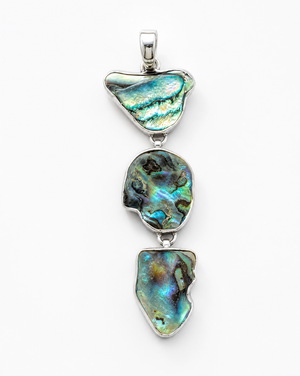 Sterling Silver Organic Pendant with Abalone Inlay