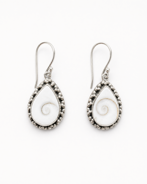 Sterling Silver Shiva Eye Tear Drop Earrings