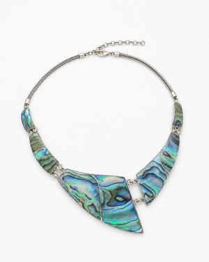 Sterling Silver and Abalone Inlay Necklace