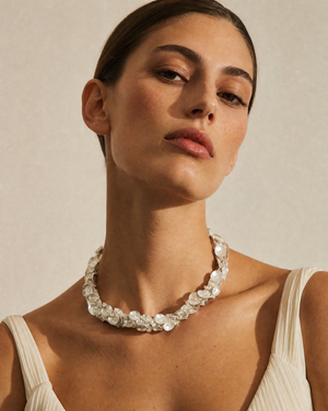 Sterling Silver Abstract Pua Lei Necklace
