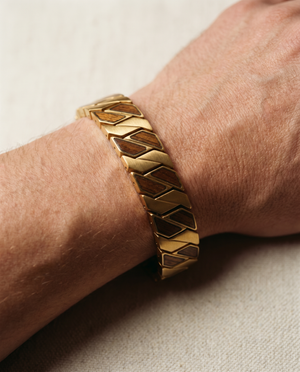 The Manoa Bracelet - Koa and Gold Plated Steel