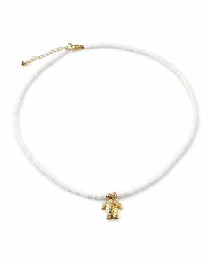 Puka Shell Choker with Gold Honu