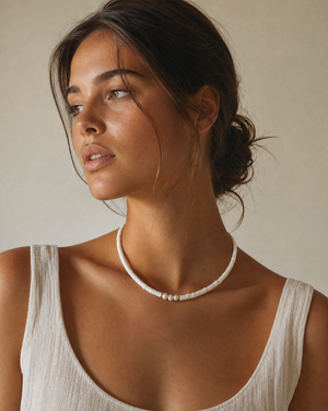 Puka Shell Choker with Pearls