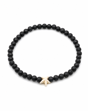 Starfish with 4mm Lava Bead Bracelet