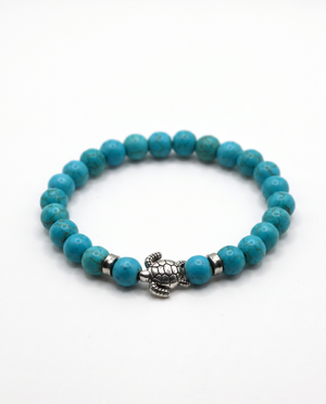 Honu Turquoise 8mm Piros Beaded Bracelet