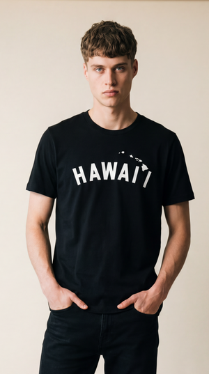 Hawaii Island Chain Short Sleeve Tee - Black