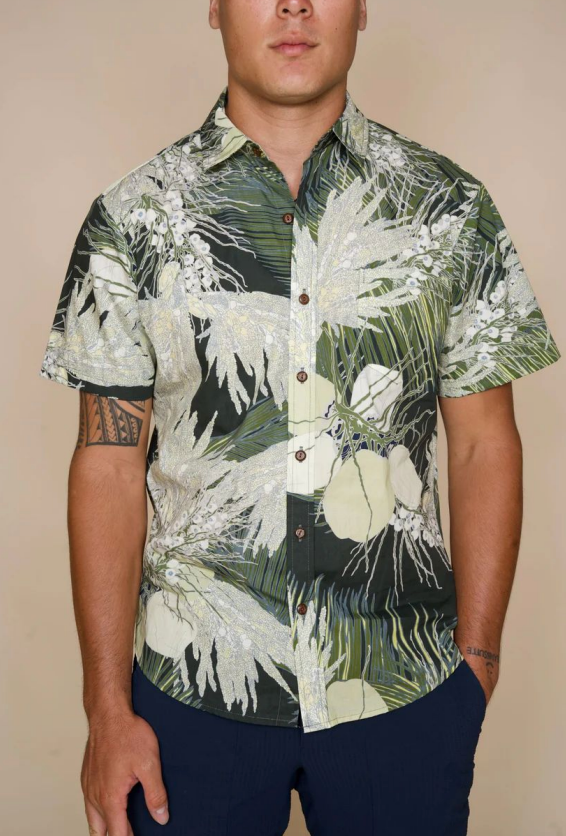 Groen Kokosnoot Aloha Shirt