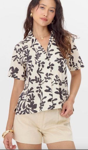 Aldo Vacation Shirt - Ecru/ Black