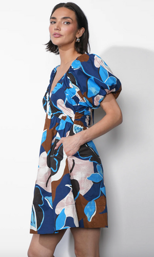 Fannie Mini Dress - Navy Multi