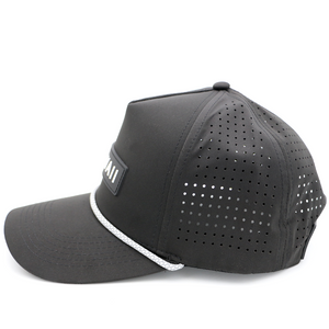 Hawaii Silicone Logo Hat - Black with White Trim