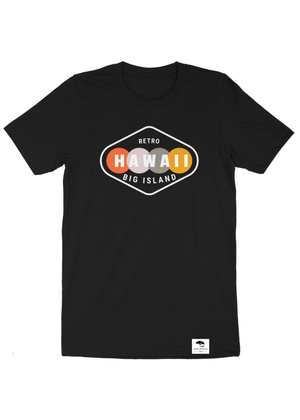 Hawaii Retro Short Sleeve Tee - Black