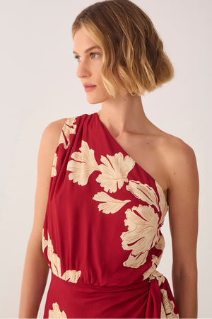 Hibiscus Print Wrap Mini Dress