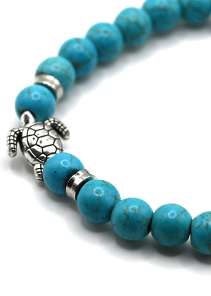 Honu Turquoise 8mm Piros Beaded Bracelet