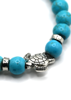 Honu Turquoise 8mm Piros Beaded Bracelet