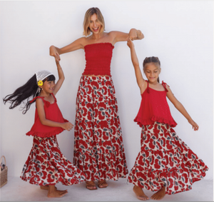 Belle Girls Skirt - Fiori Cherry