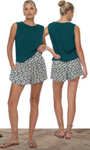 Elya Shorts - Bloomcrest Petrol