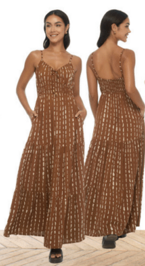 Zana Maxi Dress - Current Brown