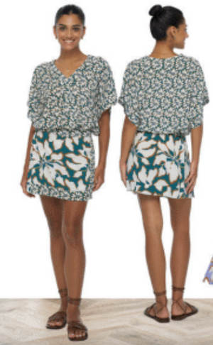 Begonia Skirt - Bloomtide / Bloomcrest Petrol