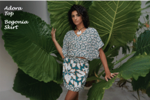 Begonia Skirt - Bloomtide / Bloomcrest Petrol