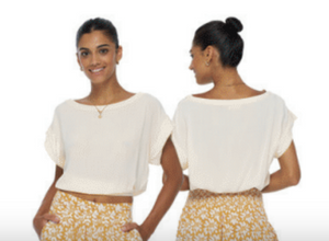 Mareva Top in Ivory - Top View