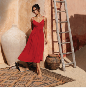 Soller Midi Dress - Ruby