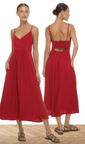 Soller Midi Dress - Ruby