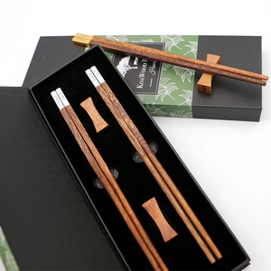 Koa Wood Chopsticks - Gold Accents