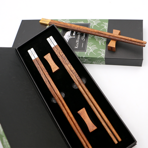 Koa Wood Chopsticks With Silver Accents