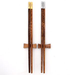 Koa Wood Chopsticks - Gold Accents